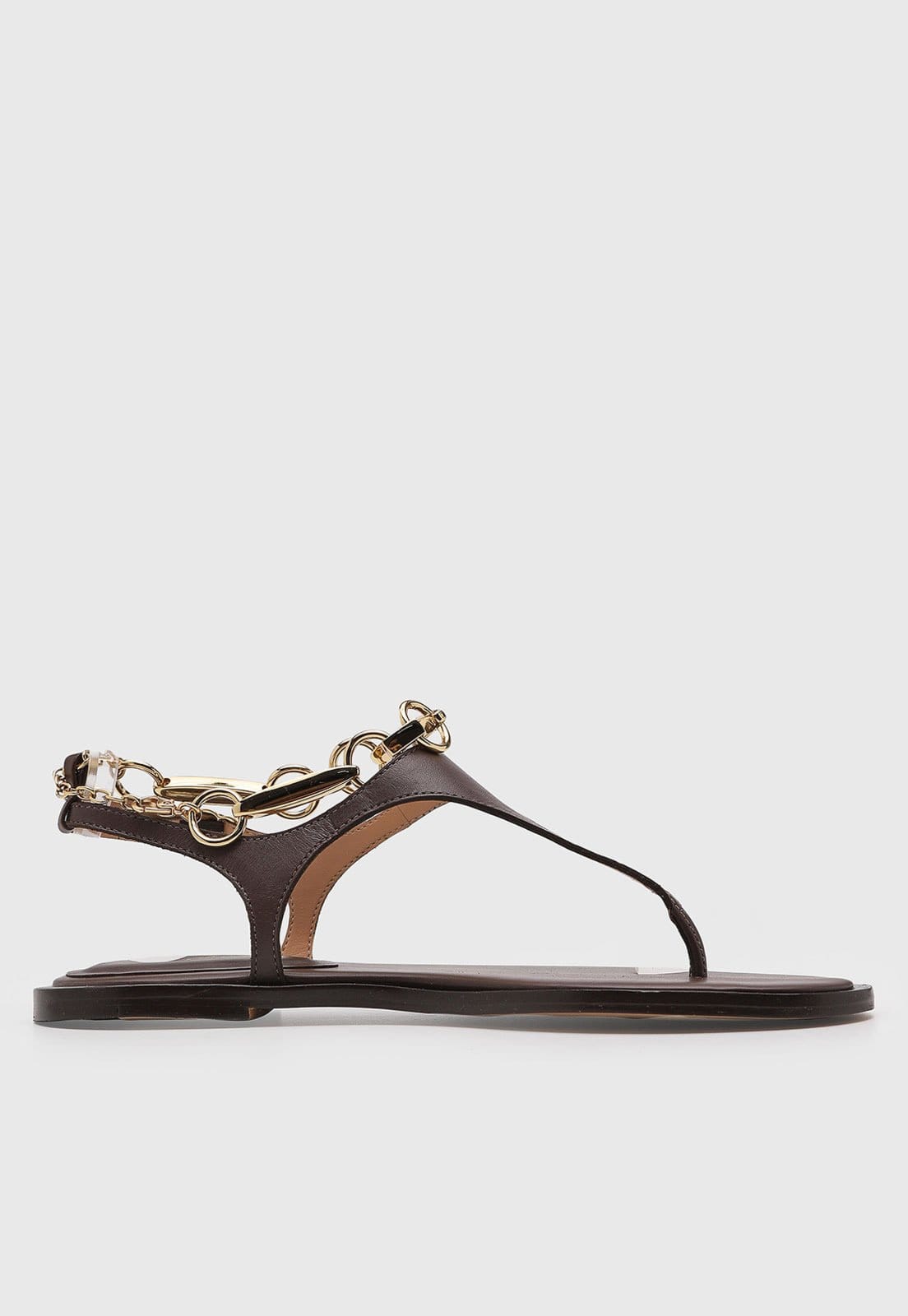 Vista 2 Rasteira Feminina Luiza Barcelos Corrente Luiza Barcelos marrom