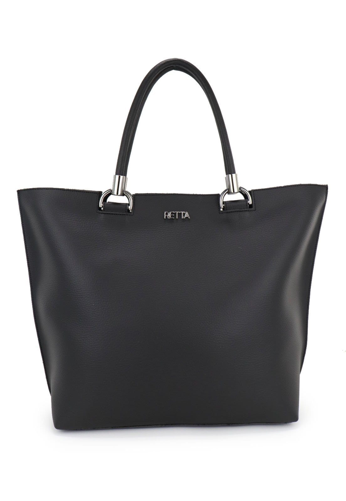 Bolsa Sacola Feminina de Ombro Grande Retta Oficial Preta - 2