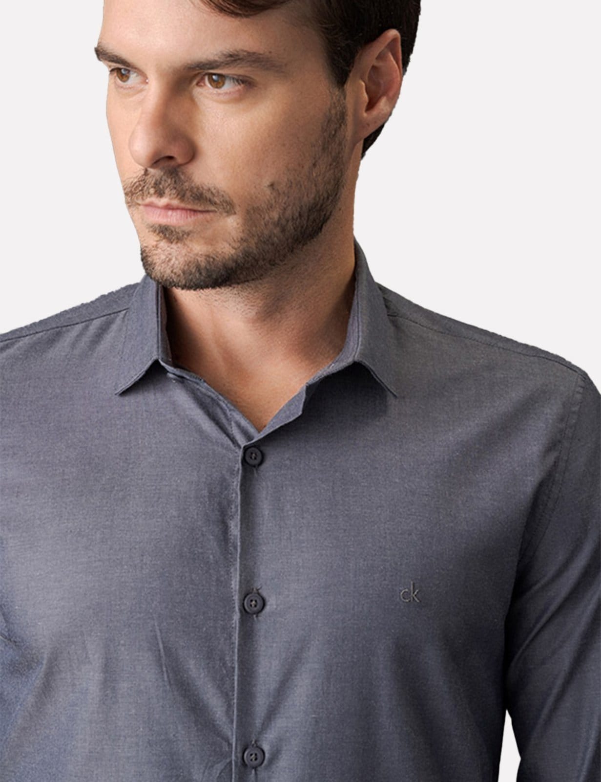 Camisa Calvin Klein Slim Fit Classic Twill Mescla - 2