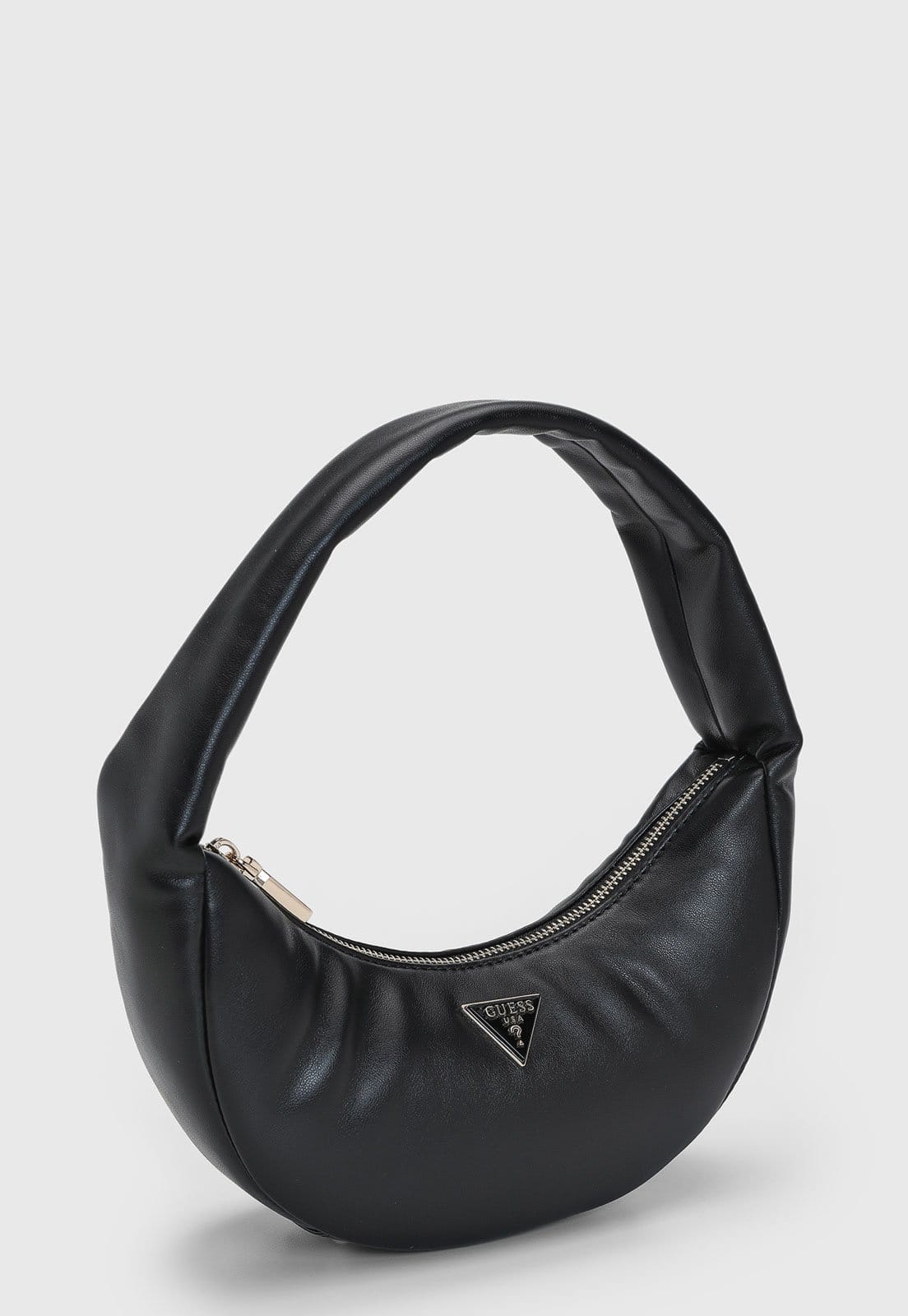 Vista 2 Bolsa Feminina Guess Média Formato Meia-Lua Preta Guess preto