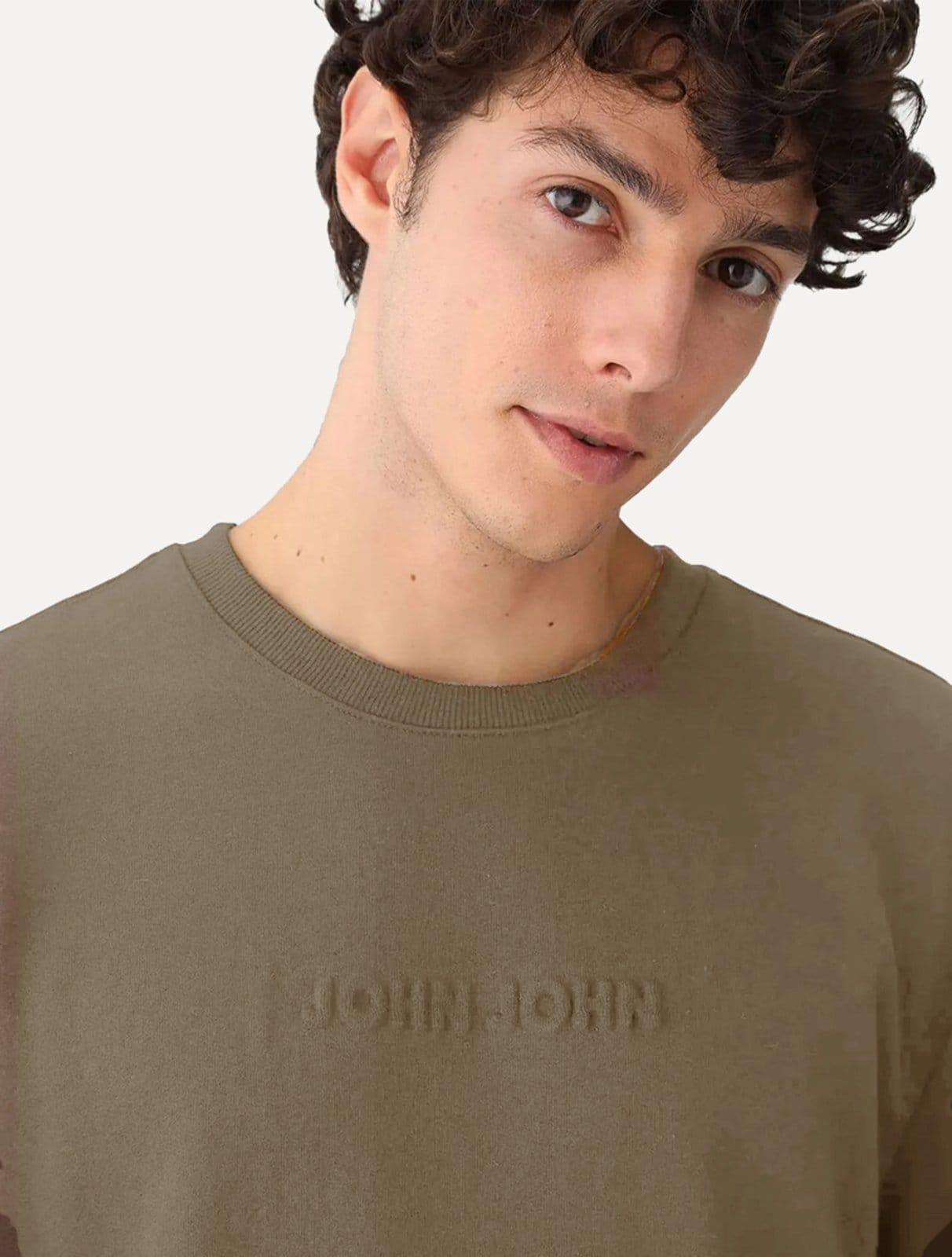 Vista 2 Moletom John John Masculino Embossed Logo édio John John cáqui