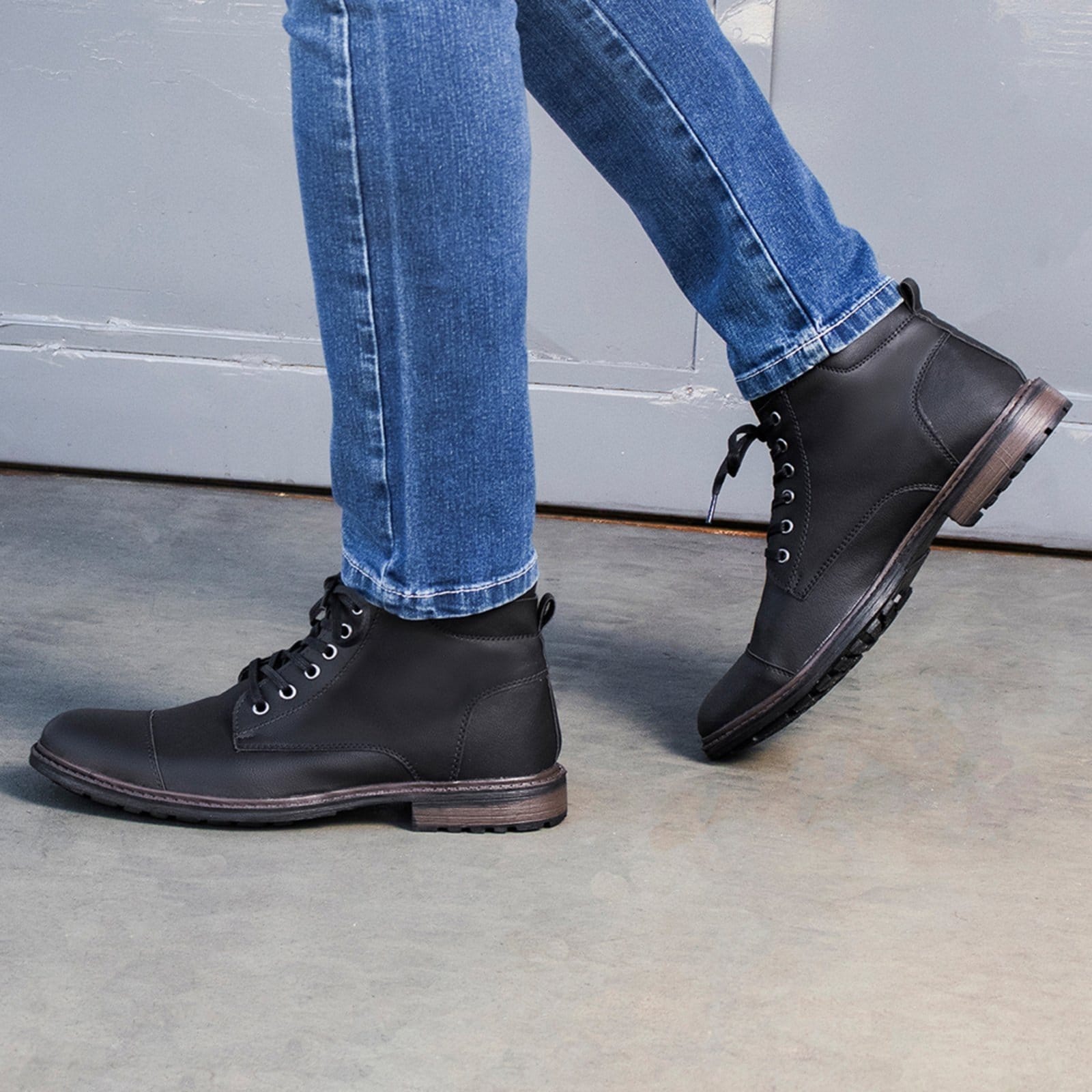 Bota Masculina Casual Cano Curto Confortavel Preta