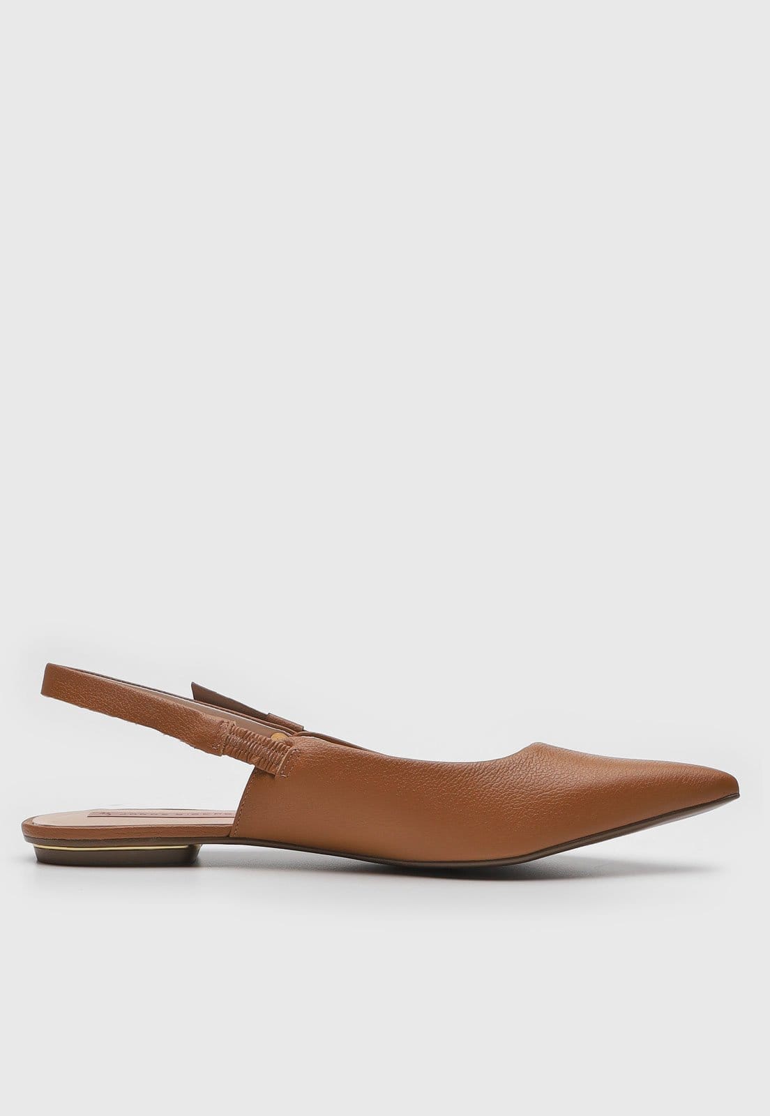 Vista 2 Sapatilha Couro Slingback Jorge Bischoff Bico Fino Jorge Bischoff caramelo