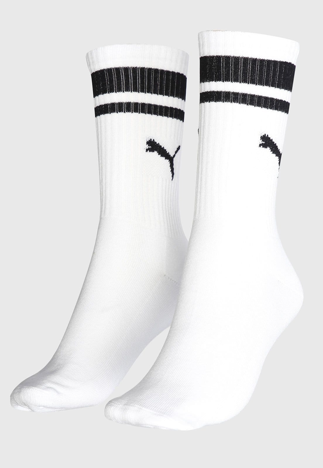 Meia Puma Cano Longo Logo Branca