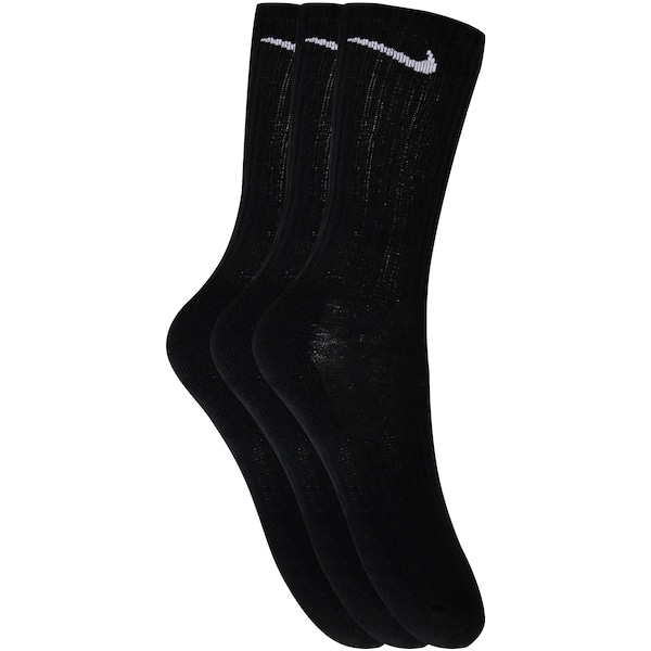 Imagem principal Kit de Meias Cano Alto Nike Everyday Cushioned Crew com 3 Pares - Adulto Nike PRETO