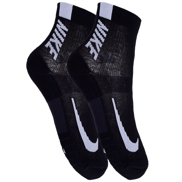 Imagem principal Kit de Meia Para Corrida Cano édio Nike Multiplier com 2 Pares - Adulto Nike PRETO/BRANCO