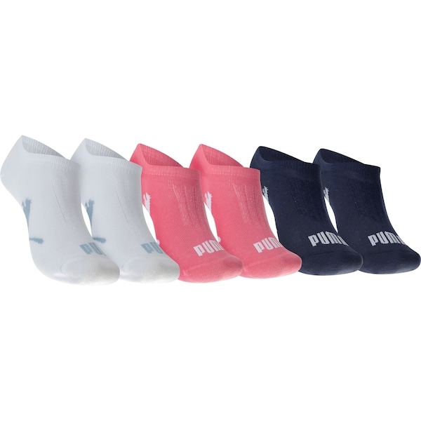 Imagem principal Kit de Meias Puma Esportiva Sapatilha com 3 Pares 34 a 39 - Feminina Puma BRANCO/ROSA