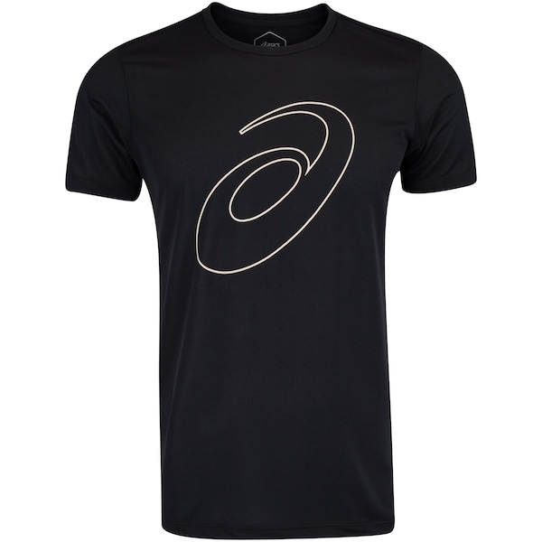 Imagem principal Camiseta ASICS Manga Curta Logo Espiral Crepe - Masculina ASICS PRETO/BEGE