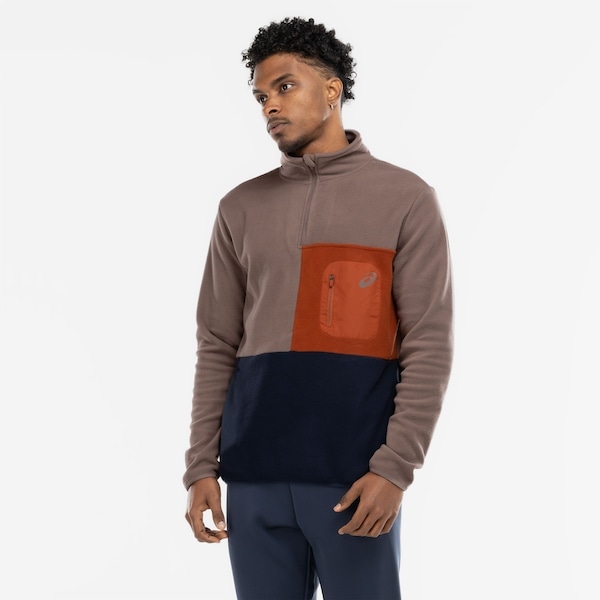 Imagem principal Blusão Masculino ASICS Meio Zíper Casual ASICS MARROM/AZUL ESC