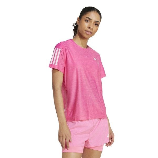 Imagem principal Camiseta Feminina adidas Manga Curta Own The Run Base Adidas ROSA CLA/BRANCO