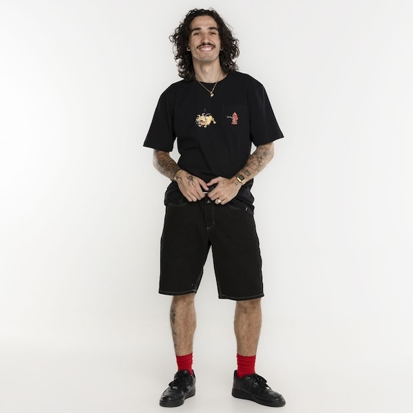 Imagem principal Camiseta HUF Manga Curta Junkyard Dog SS Pocket HUF PRETO