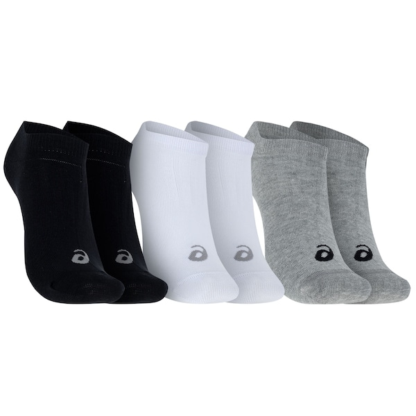 Imagem principal Kit 3 Pares de Meias Invisible Tamanho 39-44 Asics Adulto ASICS PRETO/BRANCO