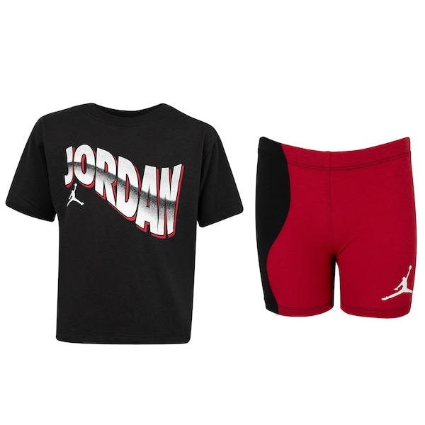 Imagem principal Conjunto Jordan Infantil Nike Biker Jumpman Play Nike PRETO/VERMELHO