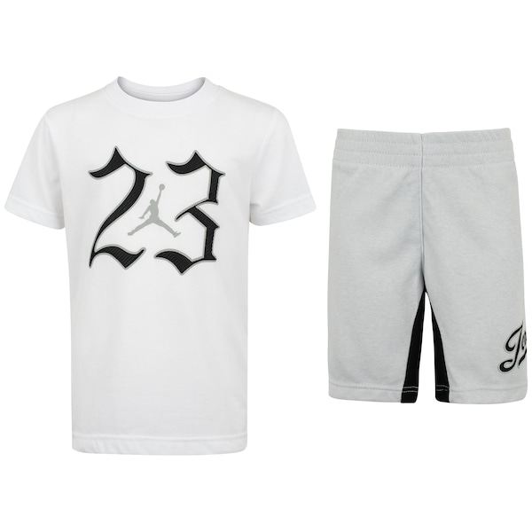 Imagem principal Conjunto Jordan Infantil Nike MVP 23 Camiseta + Bermuda Nike BRANCO/CINZA