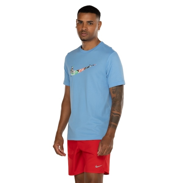 Imagem principal Camiseta Masculina Nike Manga Curta Dri-Fit Tee Run Nike AZUL