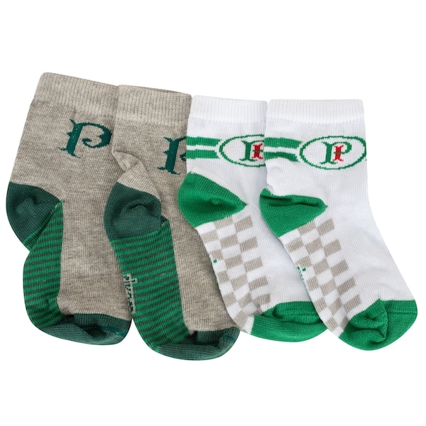 Imagem principal Kit de Meias do Palmeiras Rikam Soquete Tamanho 21 ao 24 Rikam BRANCO/CINZA CLARO
