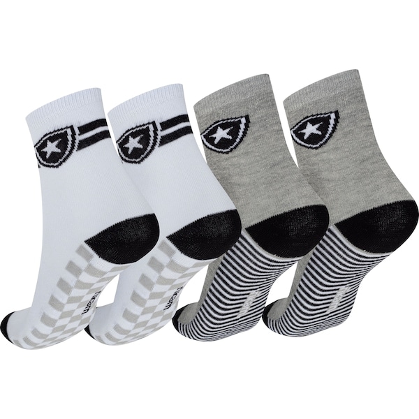 Imagem principal Kit de Meias do Botafogo Rikam Soquete Tamanho 29 ao 33 Rikam BRANCO/CINZA CLARO