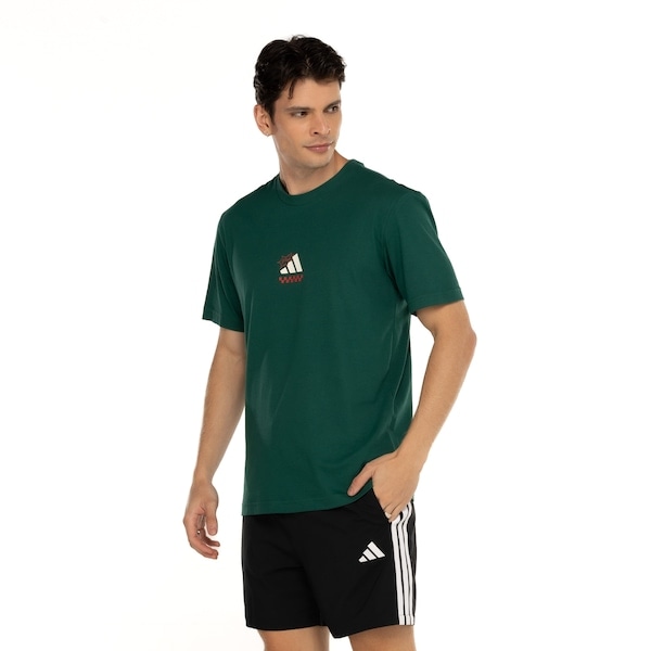 Imagem principal Camiseta Masculina adidas Manga Curta Gráfica Pizza Adidas VERDE ESCURO