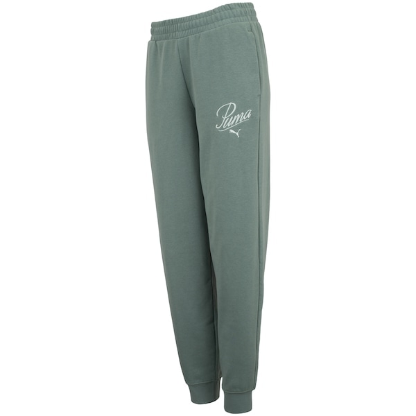 Imagem principal Calça Feminina Puma Essential Script Comfort Sweatpants Puma VERDE