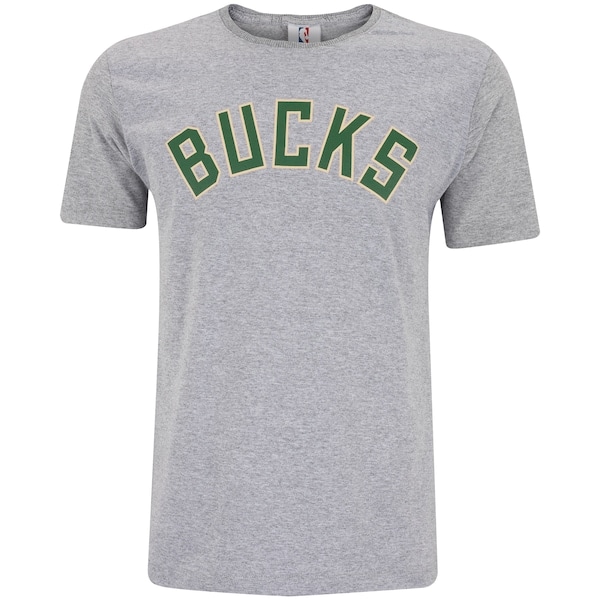 Imagem principal Camiseta do Milwaukee Bucks Masculina NBA Manga Curta Estampada N800 NBA CINZA MESCLA