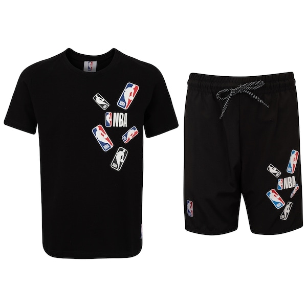 Imagem principal Conjunto Infantil NBA Logom Camiseta + Bermuda NBA PRETO