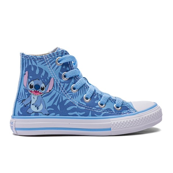 Imagem principal Tênis Infantil Cano Alto Converse X Disney Stitch Chuck Taylor All Star Converse AZUL CLARO