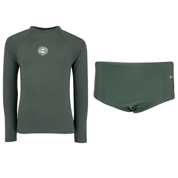 Imagem principal Conjunto Infantil Oxer Camiseta Manga Longa + Sunga com Proteção UV Menino Oxer VERDE