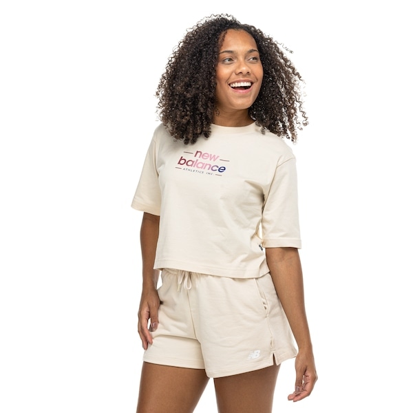 Imagem principal Camiseta New Balance Cropped Reimagined Feminina New Balance OFF WHITE