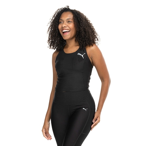 Imagem principal Camiseta Regata Puma Top Crop Raceday Ultraform Running Feminina Puma PRETO