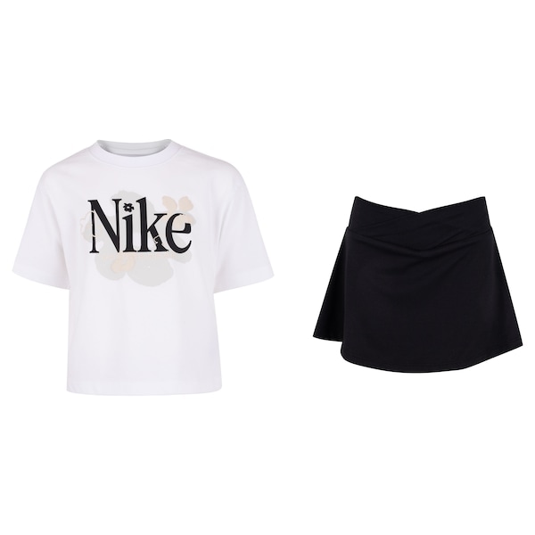 Imagem principal Conjunto Infantil Nike Wild Fun Camiseta + Short-Saia Nike BRANCO/PRETO