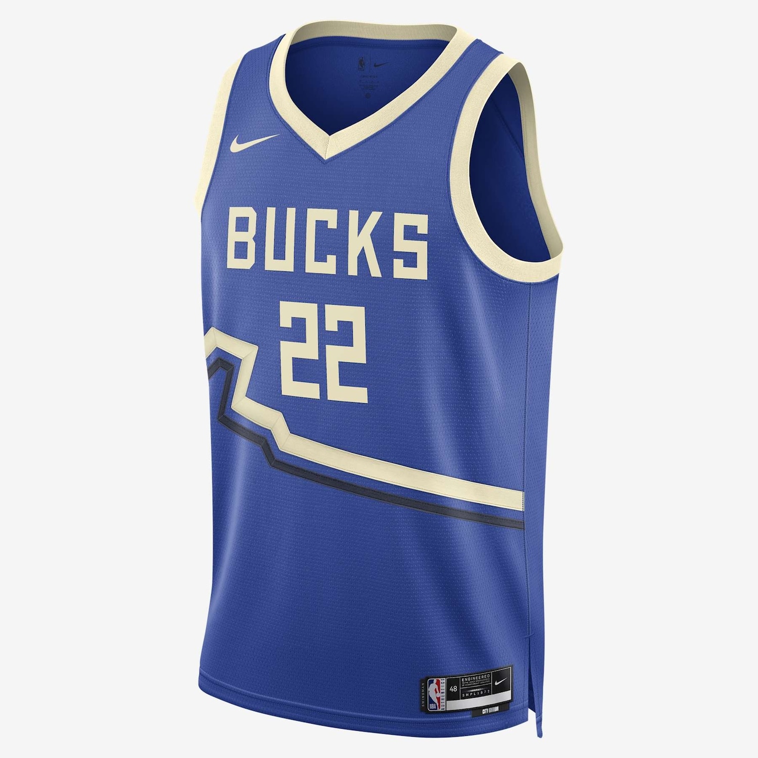 Imagem principal Regata Nike Khris Middleton Milwaukee Bucks City Edition 2024/25 Masculina Nike Azul