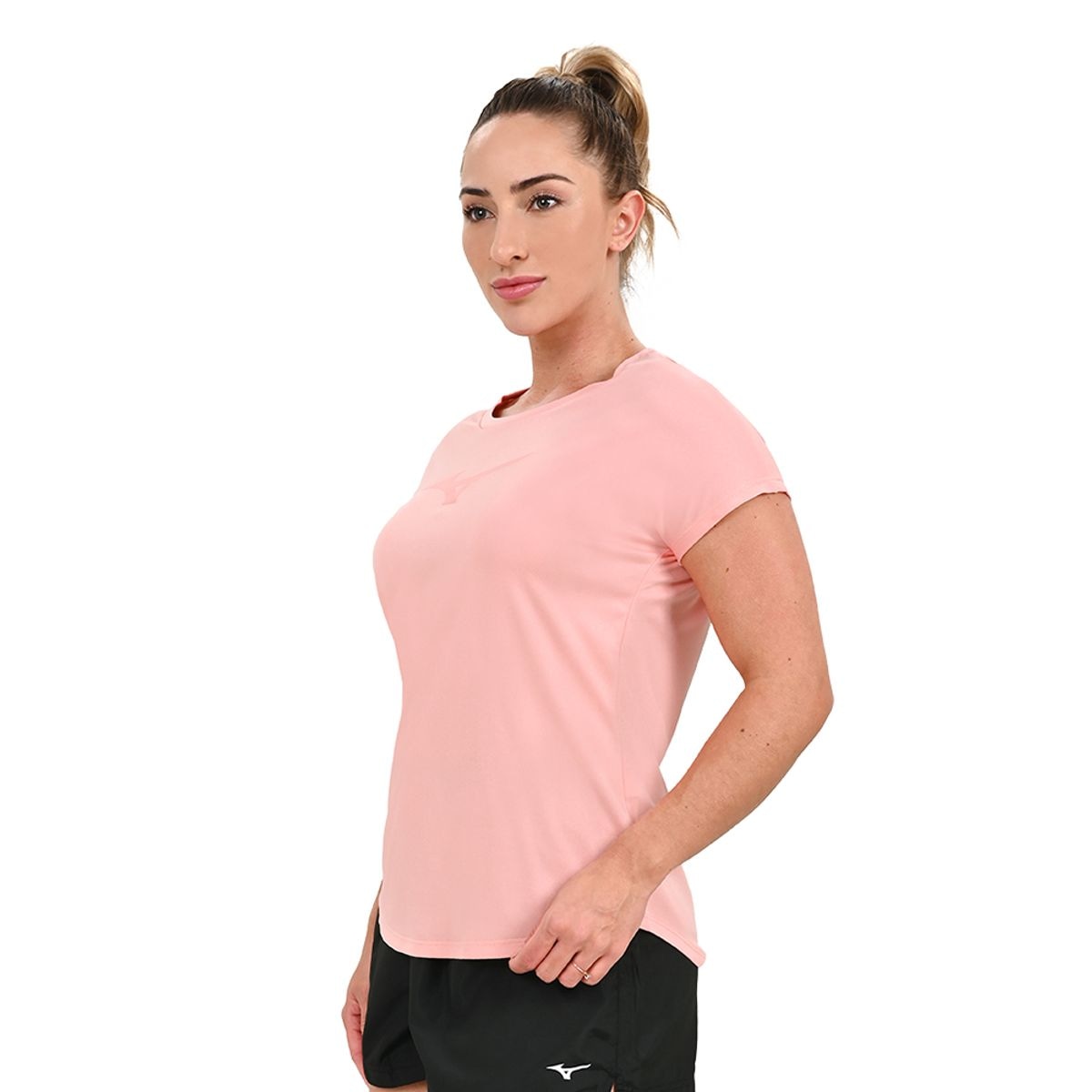 Imagem principal Camiseta de Corrida Feminina Mizuno Spark Big Logo Rosa Mizuno