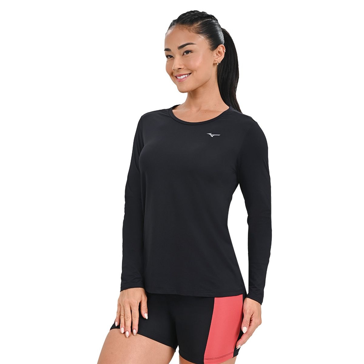 Imagem principal Camiseta Manga Longa de Corrida Feminina Mizuno Pro Uv +50 Preto Mizuno
