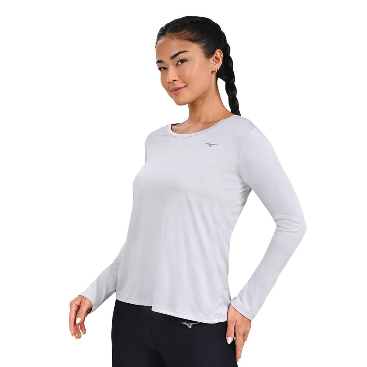 Imagem principal Camiseta Manga Longa de Corrida Feminina Mizuno Nirvana Cinza Mizuno