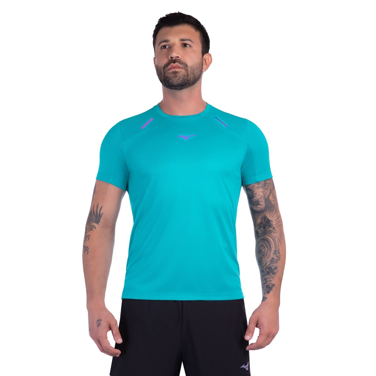 Imagem principal Camiseta de Corrida Mizuno High 3 Masculina Azul Mizuno