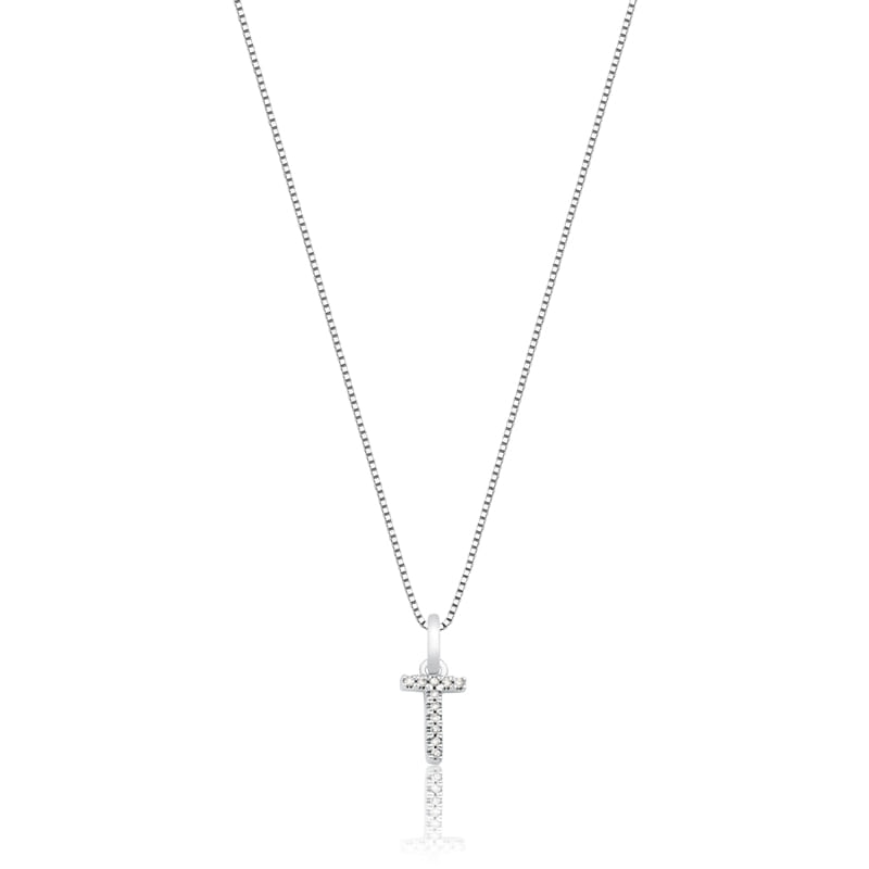 Imagem principal Pingente Letra T com Diamante em Ouro Branco 18k Monte Carlo