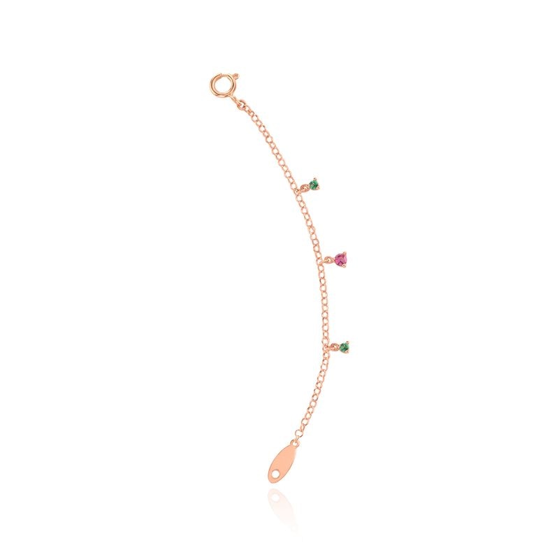 Imagem principal Extensor de Brinco em Ouro Rosé com Turmalina Rosa, Topázio Verde Monte Carlo