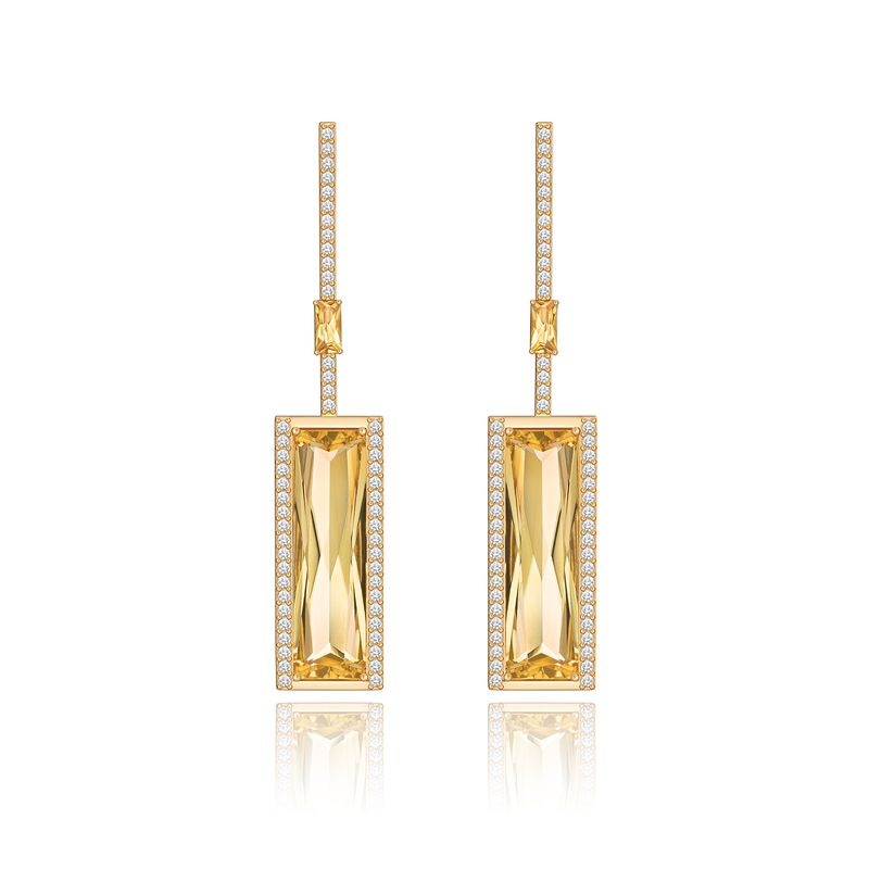 Imagem principal Brinco em Ouro Amarelo com Diamante, Citrino Monte Carlo