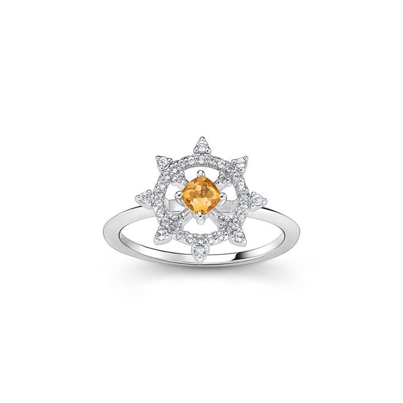 Imagem principal Anel Solar com Citrino e Topázio em Prata 925 Monte Carlo