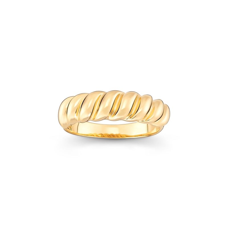 Imagem principal Anel Ondulado em Prata 925 com Banho de Ouro 18k Monte Carlo