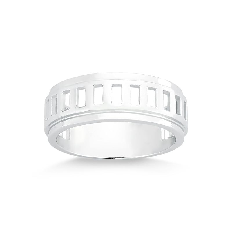 Imagem principal Anel Masculino Maxi Trilhos em Prata 925 Monte Carlo