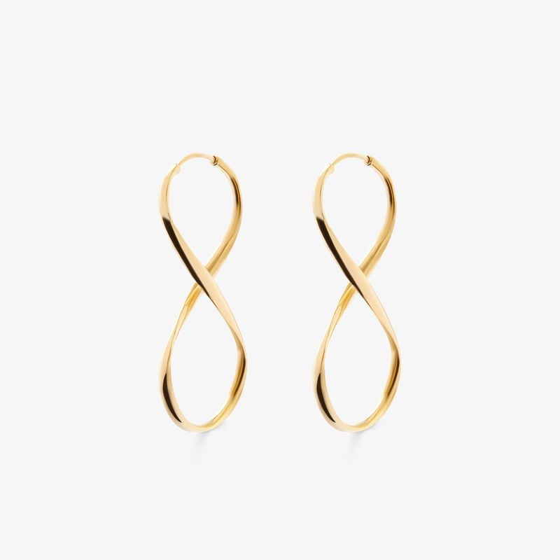 Imagem principal Brinco Argola Infinito Fio Redondo em Ouro Amarelo 18k - 29mm Monte Carlo