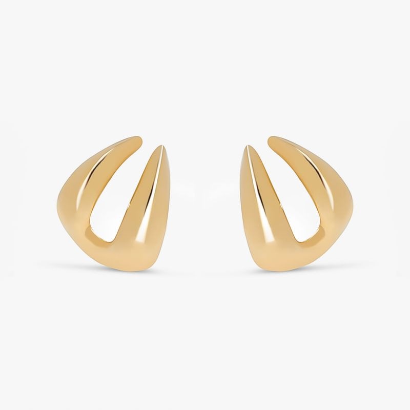 Imagem principal Brinco Garra Dupla em Prata 925 com Banho de Ouro Amarelo 18k Monte Carlo