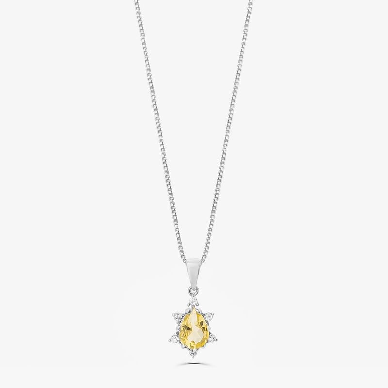 Imagem principal Pingente Oval com Citrino e Topázio em Prata 925 Monte Carlo