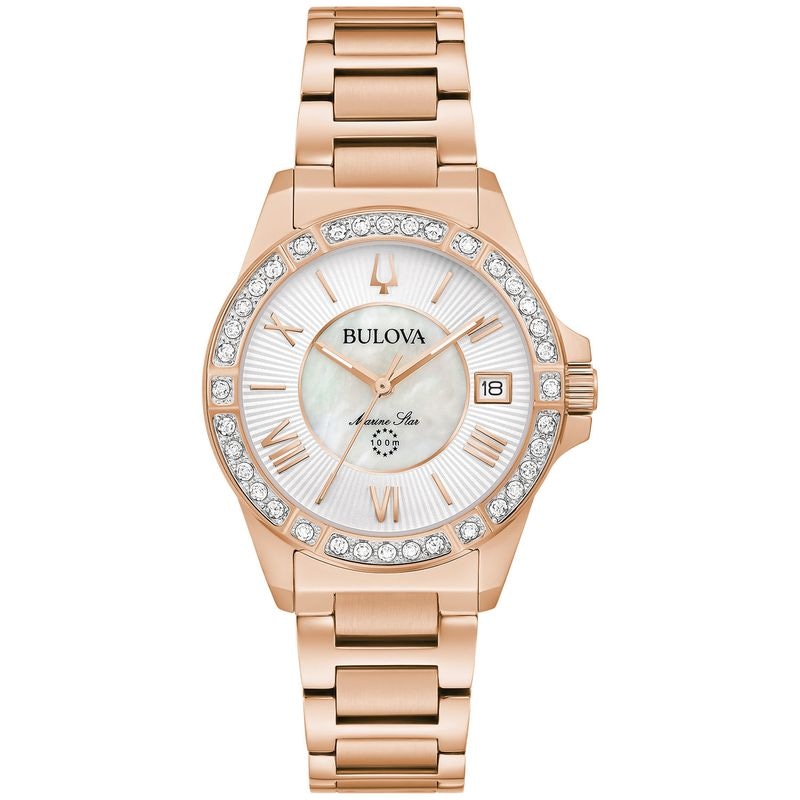 Imagem principal Relógio Bulova Marine Star Feminino em Aço Rosé com 24 Diamantes Bulova