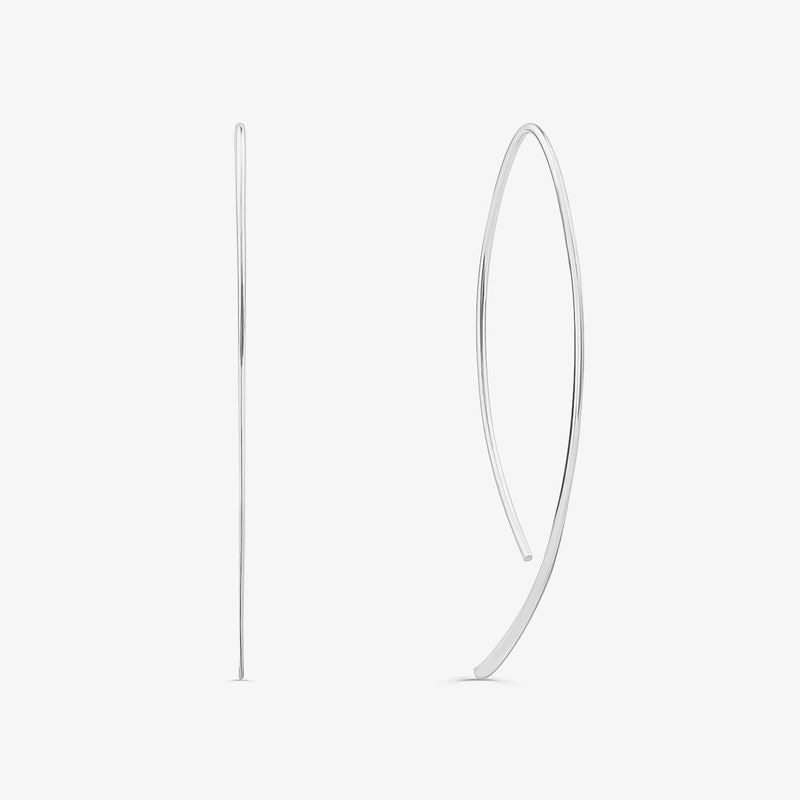 Imagem principal Brinco Argola Navete em Ouro Branco 18k - 46mm Monte Carlo