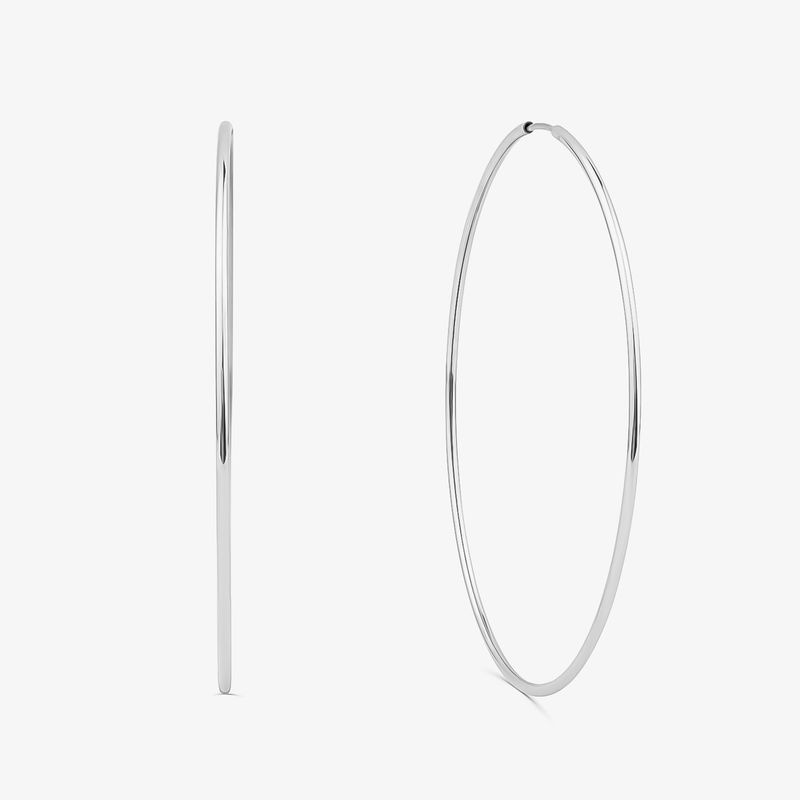 Imagem principal Brinco Argola Fio Redondo em Ouro Branco 18k - 50mm Monte Carlo