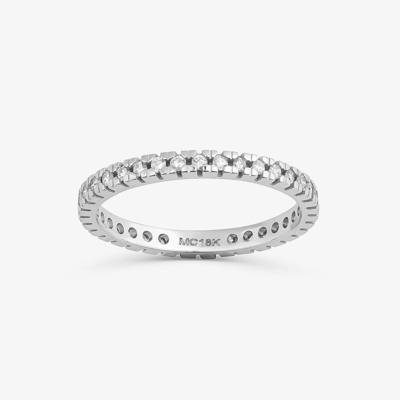 Imagem principal Aliança Inteira com 36 Pontos de Diamantes em Ouro Branco 18k Monte Carlo