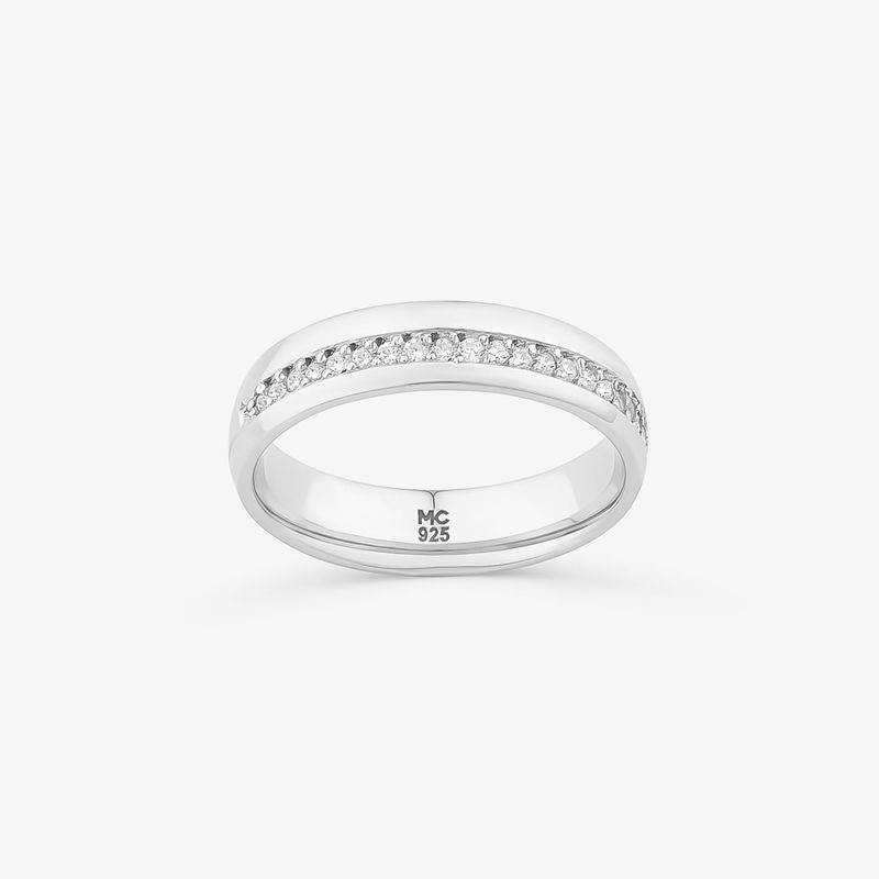 Imagem principal Aliança Anatômica com Zircônias em Prata 925 - 5,02 mm Monte Carlo