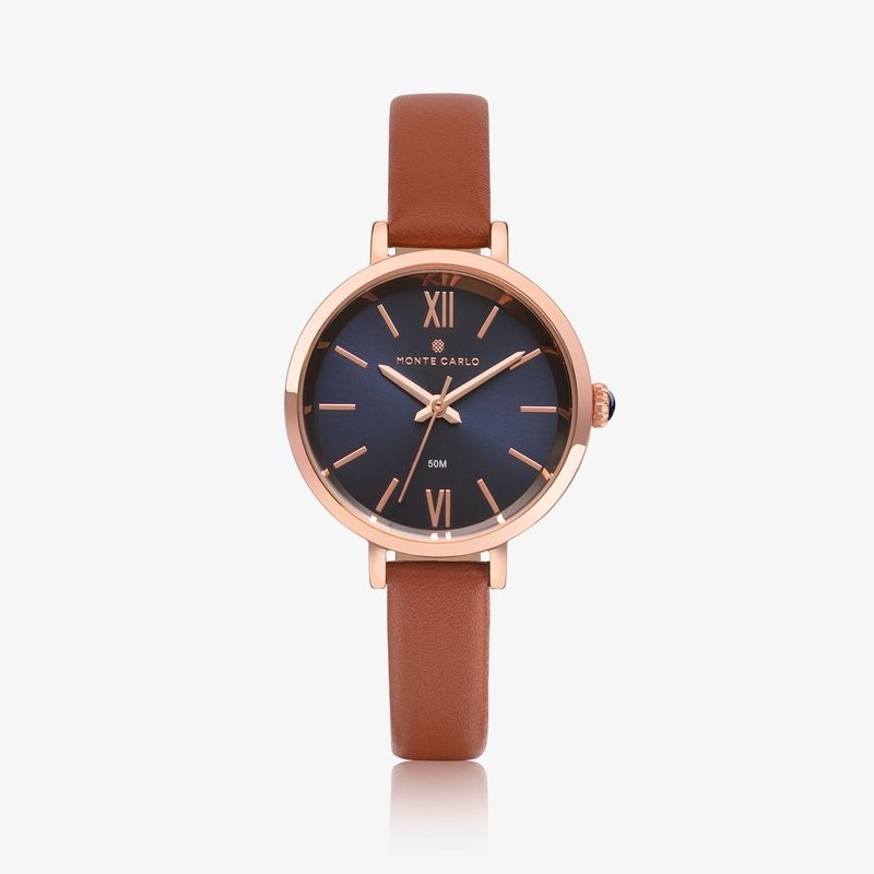 Imagem principal Relógio Monte Carlo Feminino em Aço Rosé e Couro Caramelo Monte Carlo